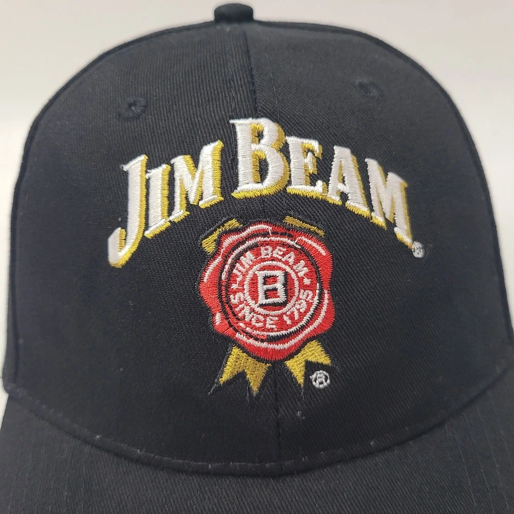 Jim Beam Hat Strapback Black Bourbon Whiskey Advertising Promo Casual Cotton Men